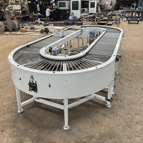 定制直播间传送带 90度180度转弯输送带 金属件展示网链输送机