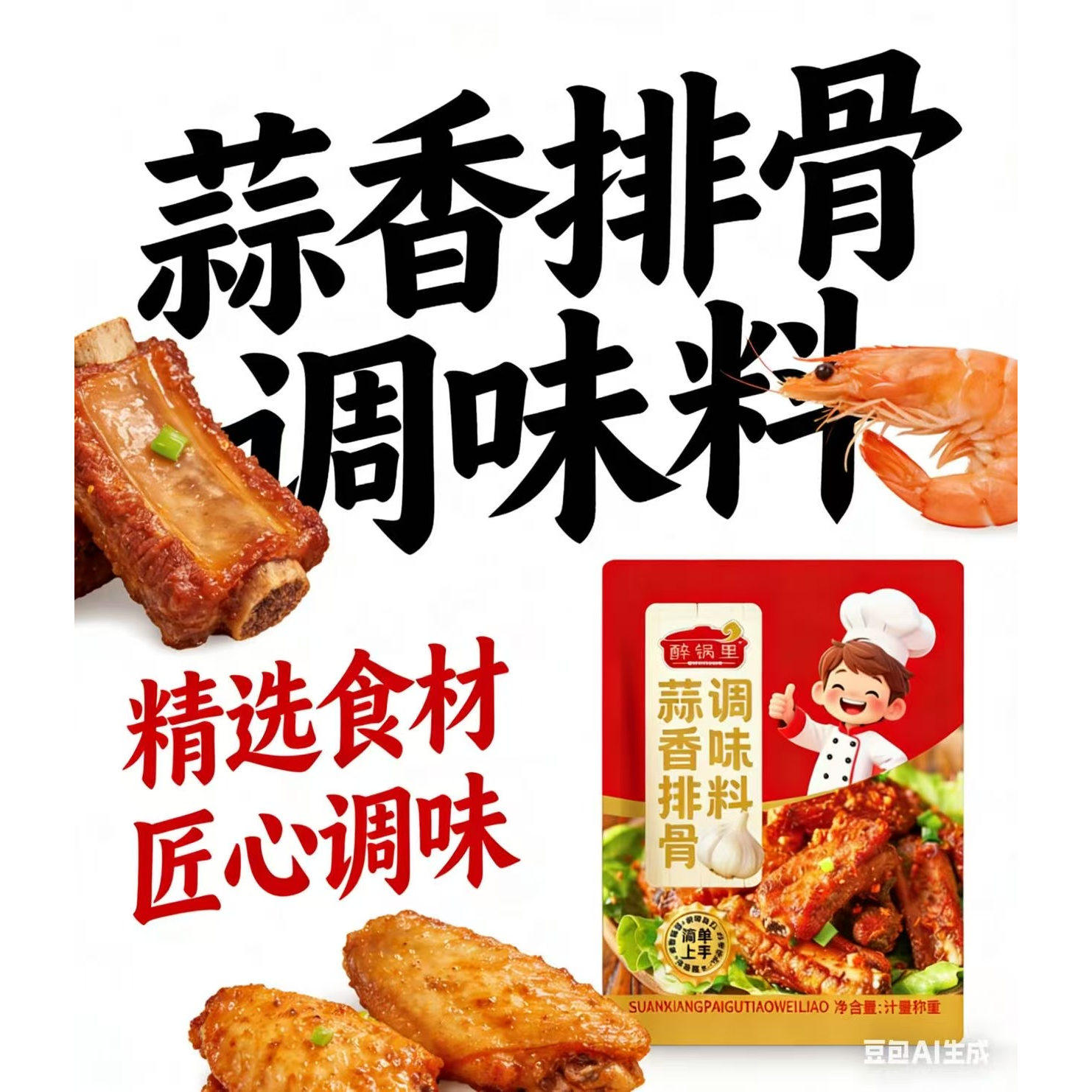 正宗蒜香排骨料40g蒜香排骨鸡翅炸鸡蒜香粉调味粉烧烤料腌料