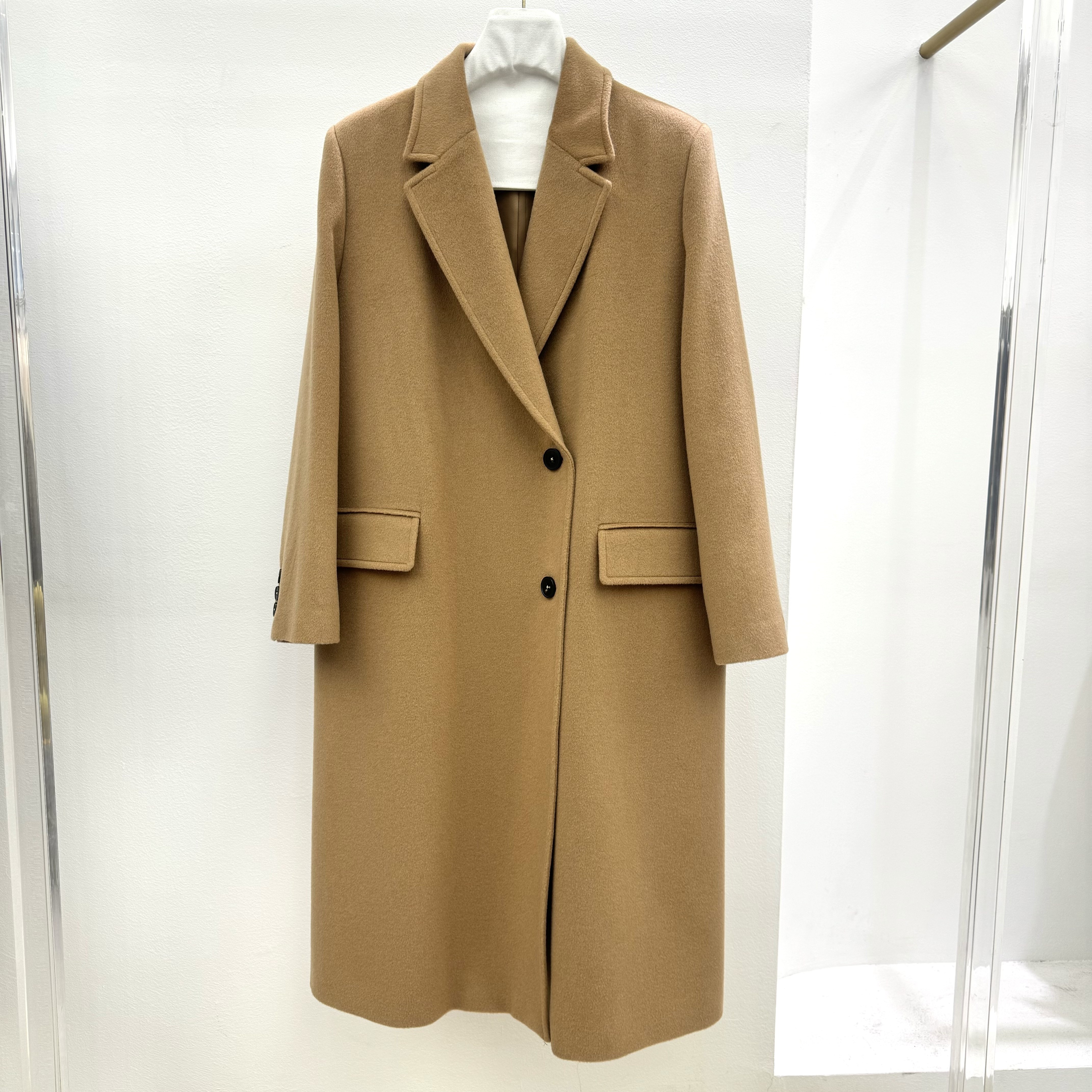 【1-24】8960简约复古风西装领毛呢大衣女长款双排扣驼色外套,女装/女士精品,毛呢外套,淘宝优惠券,粉丝福利购,淘宝优惠卷