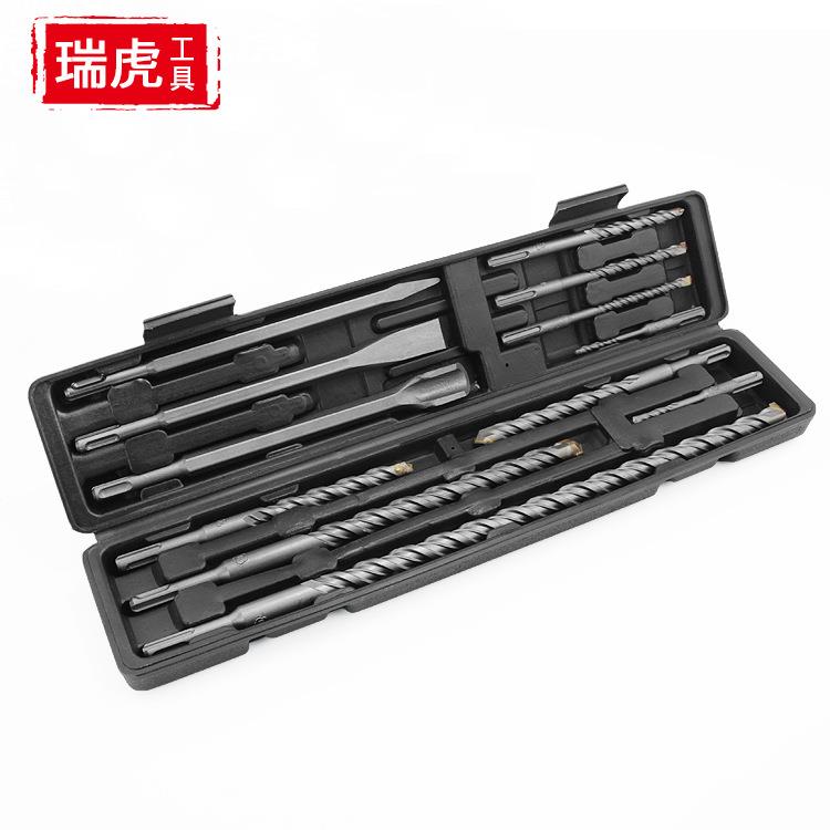 电锤钻头套装圆柄12件钻头穿墙打孔合金电锤钻头钢凿组合套装12PC