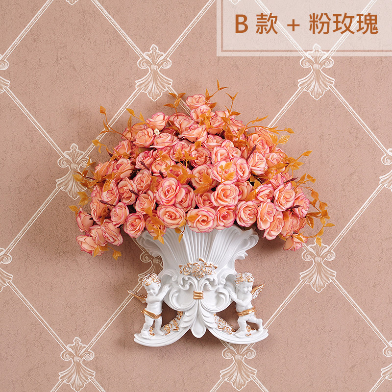欧式天使壁挂客厅餐厅玄关背景墙面美式花艺装饰墙壁花盆卧室挂件