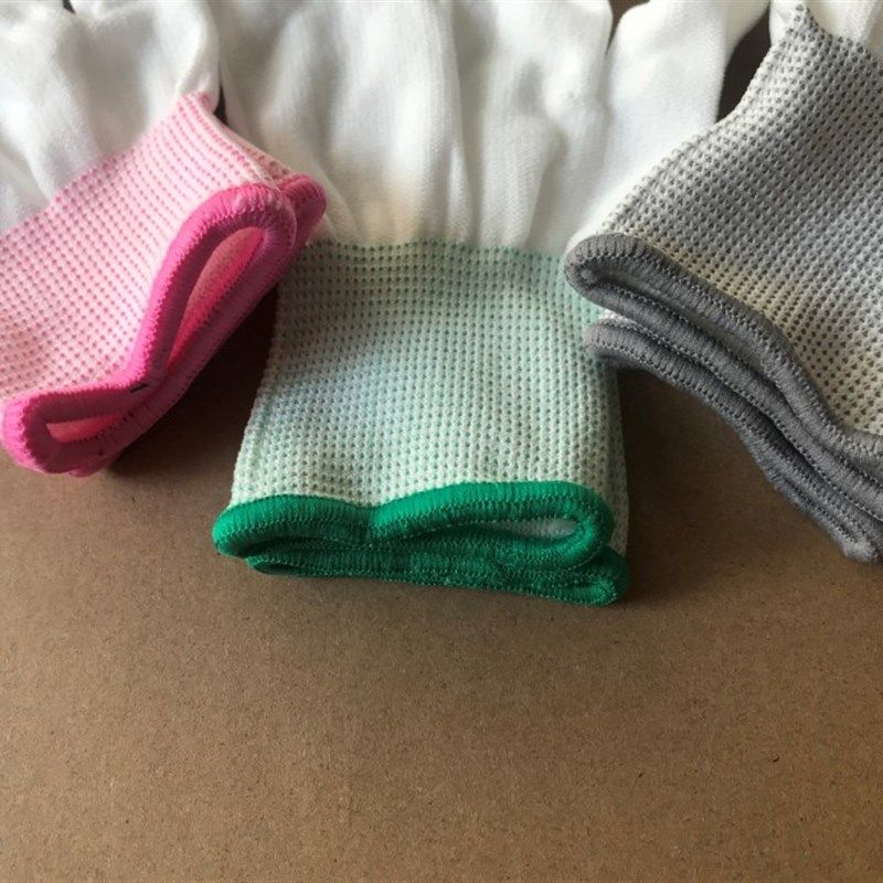 36双薄款PU涂指手套白色劳保耐磨工作防滑尼龙防静电打包浸胶涂胶