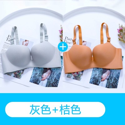 胖MM一片式无钢圈内衣女夏季薄款胸罩防下垂无痕75C95B少女文胸