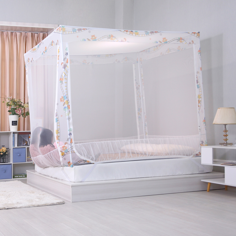 自然风1.5m加厚加密儿童防摔蚊帐1.8m床家用小孩防掉床包底蒙古包
