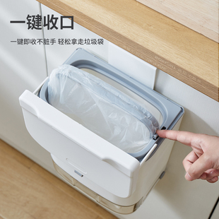 厨房垃圾桶挂式家用带盖壁挂式厨余收纳桶厕所卫生间挂壁迷你纸篓