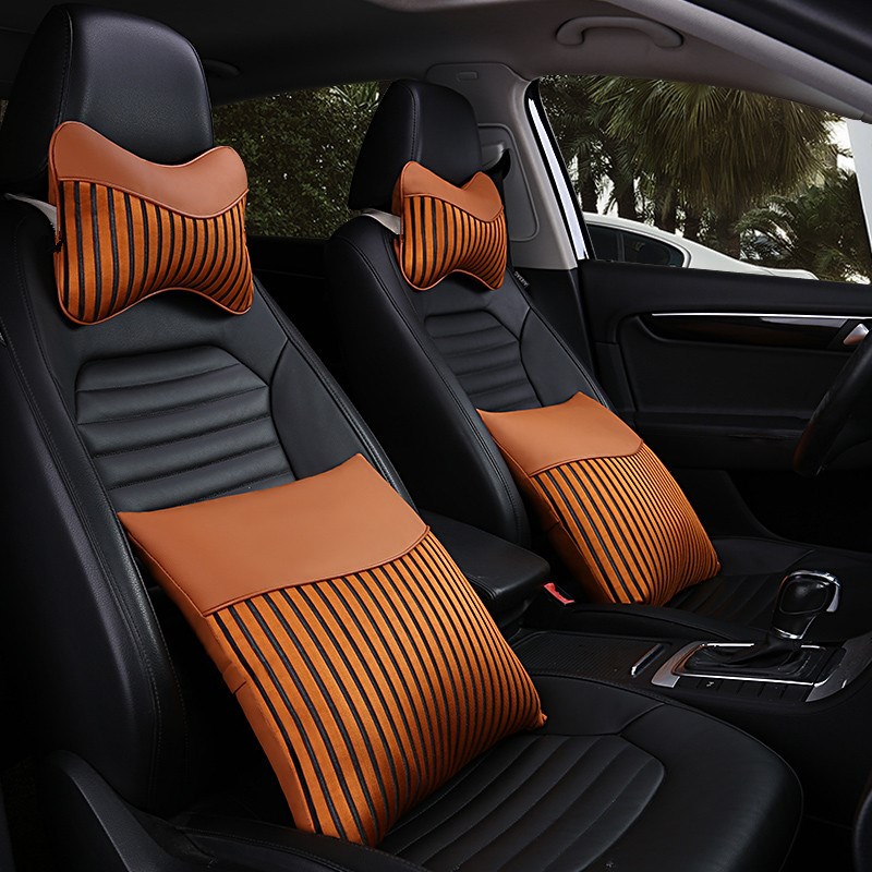 汽车抱枕车用车载车内小车上头枕护颈腰靠垫可爱季四件套一对套装