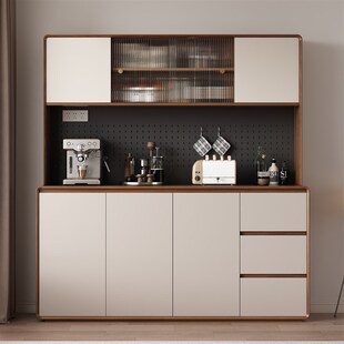 全实木餐边柜靠墙一体高柜储物柜茶水柜墙边柜酒柜置物柜咖啡柜子