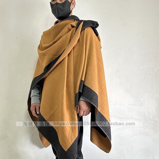 双面纯色旅游披肩就居士打坐披风禅修静坐保暖斗篷打坐披肩秋冬款