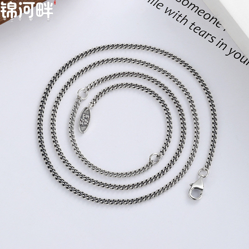 s925纯银项链配链锁骨链吊坠配饰蛇骨瓜子链盒子链圆珠链十字链