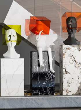 艺术思想囚笼人物雕塑摆件酒店会所楼梯口落地装饰品客厅空间摆设