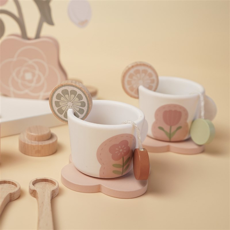 白桃芝士儿童茶艺茶具套装过家家木制玩具女孩下午茶幼儿园礼物