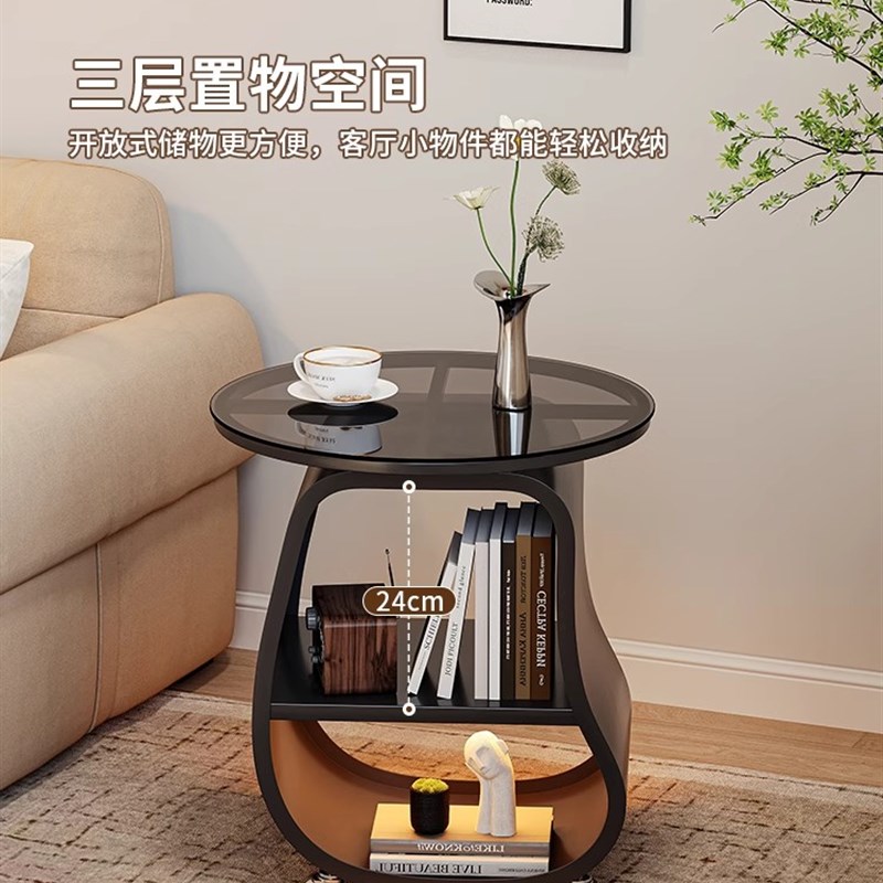 可移动小推车简约收纳置物架床头柜D客厅沙发边几茶几零食收纳架