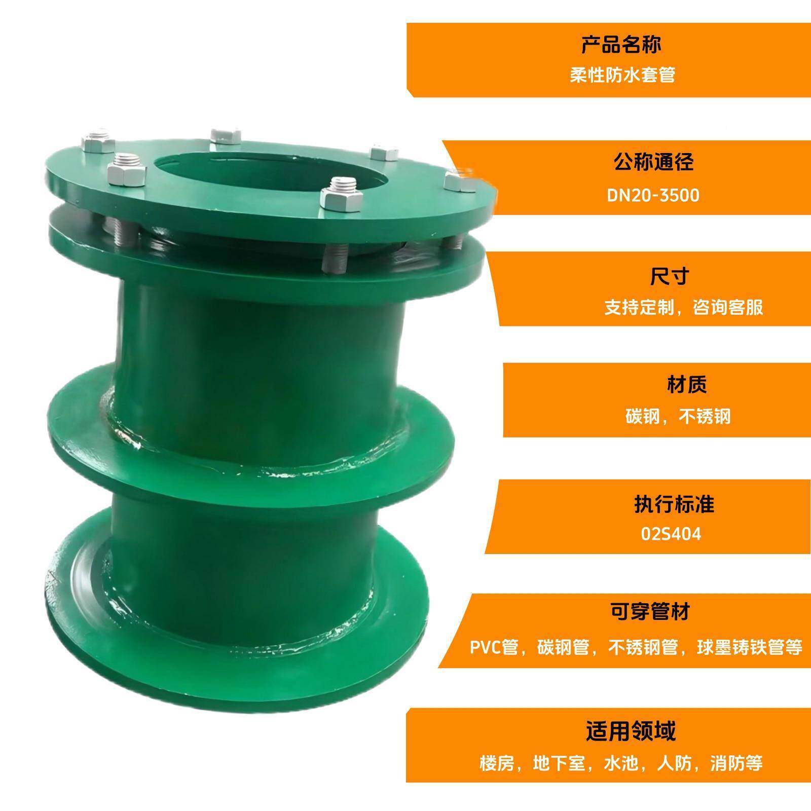 不锈钢柔02S404性防埋水套a型污水处理厂用DN1穿5管0柔性墙预防水