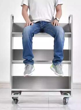 图书馆书店静书车RY-SC-00书梯2型层3层vw型推小推音车档案室移动