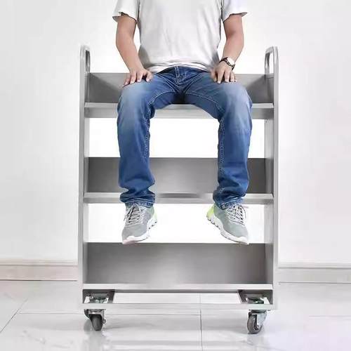 图书馆书店静书车RY-SC-00书梯2型层3层vw型推小推音车档案室移动