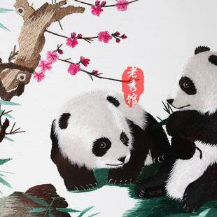 GZ6M蜀绣手工熊刺绣猫双面工艺摆件绣特色礼F75TH8TS物送老外成风