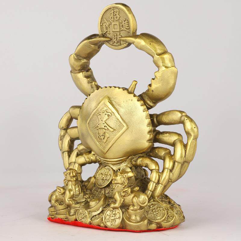 厂家黄铜八方来财钳螃横226蟹一财螃蟹手中有钱富甲方螃蟹