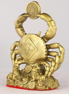 厂家黄铜八方来财钳螃横226蟹一财螃蟹手中有钱富甲方螃蟹