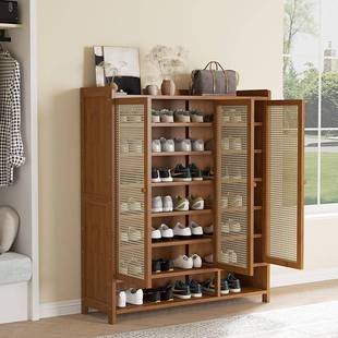 205 架量子多层家用门口大容新款 楠竹鞋 柜卧DCC室门2外尘防简易鞋