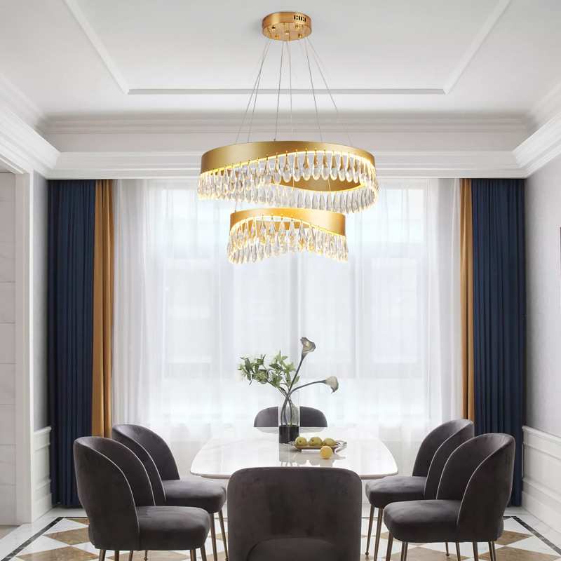 后现代简约水晶吊灯 北欧卧室餐厅设计师别墅工程轻奢水晶吊灯LED