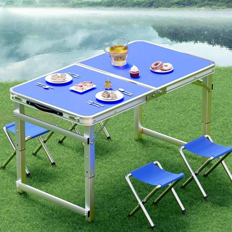 户外折叠桌夜市摆摊地摊便捷式折叠桌室外露营餐桌加厚铝合金桌子