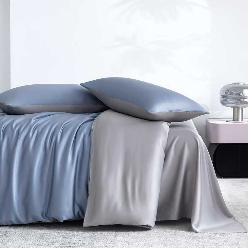 纯色100支兰精天丝四件套莱赛尔纤维单品床单笠被套套件活性印染