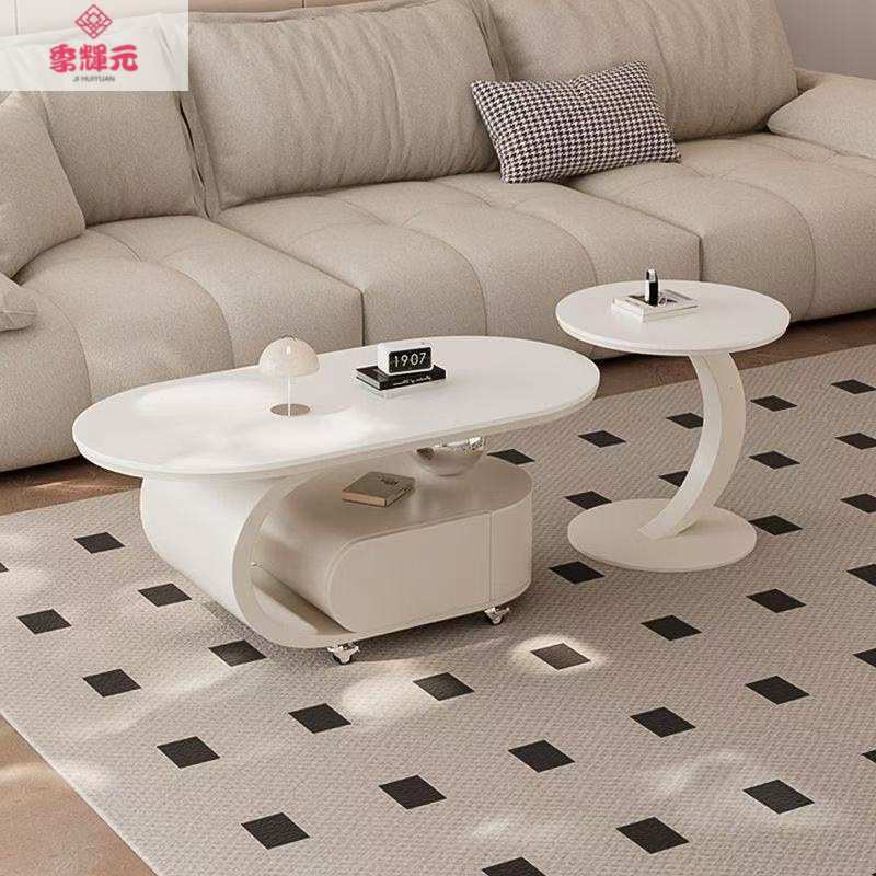 意式现代岩板新款茶几客厅家用高级小户型简约新款轻奢可移动边几