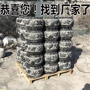 石雕柱顶石墩子空心石鼓柱础柱脚底座麻石青石Q柱墩石仿古祥云实