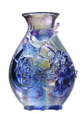 琉璃喜上眉梢花瓶喜鹊摆件居家卧室客厅软装摆放前台桌面装饰送礼