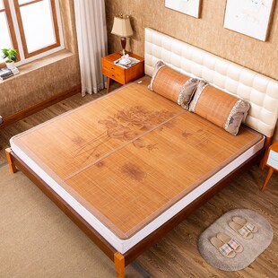 夏季竹席凉席可折叠双面凉席草席子1.5M竹凉席子学生宿舍单人席子