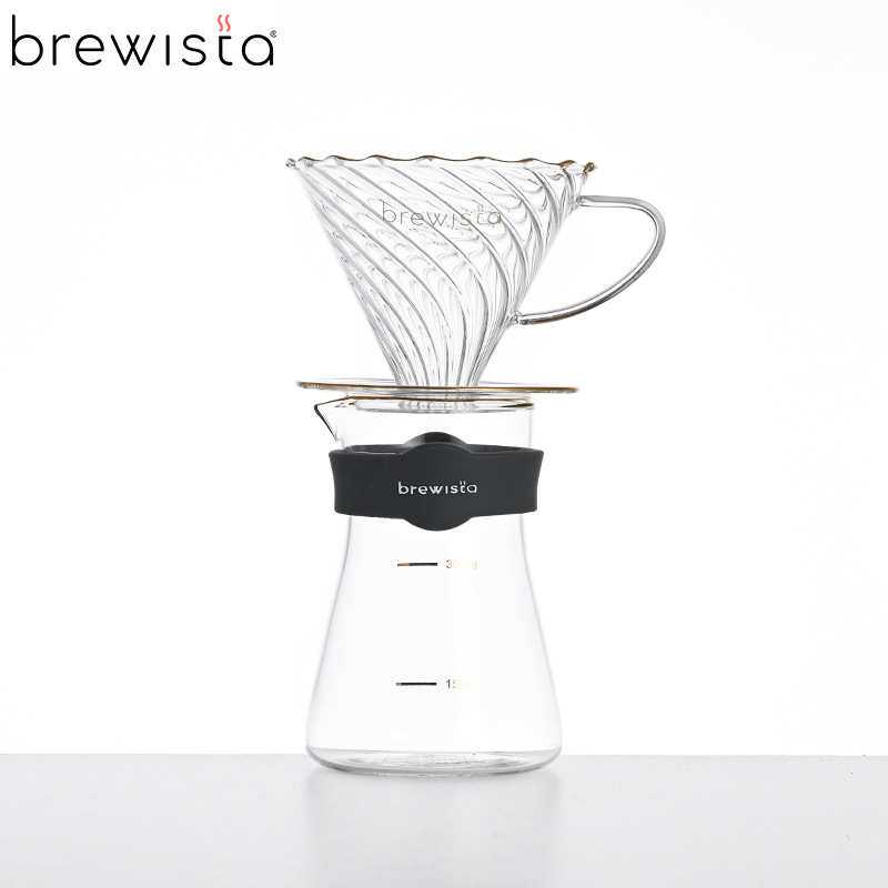 Brewista耐热玻璃手冲咖啡滤杯分享壶 V60滤杯影子蓝极光皓月套装