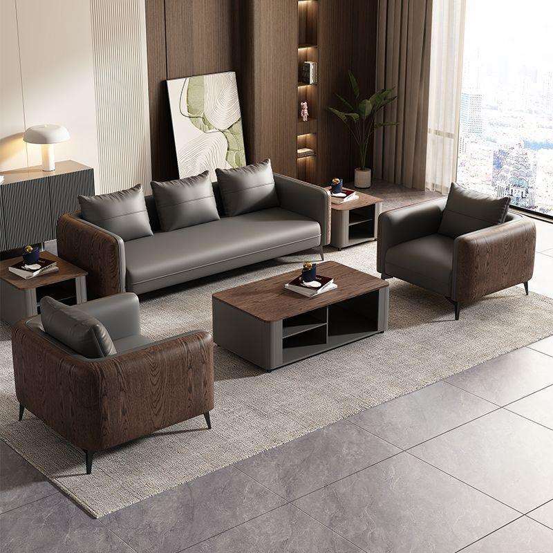 商务接待会客沙发简约时尚办公室沙发茶几会议室贵宾双人位其他木