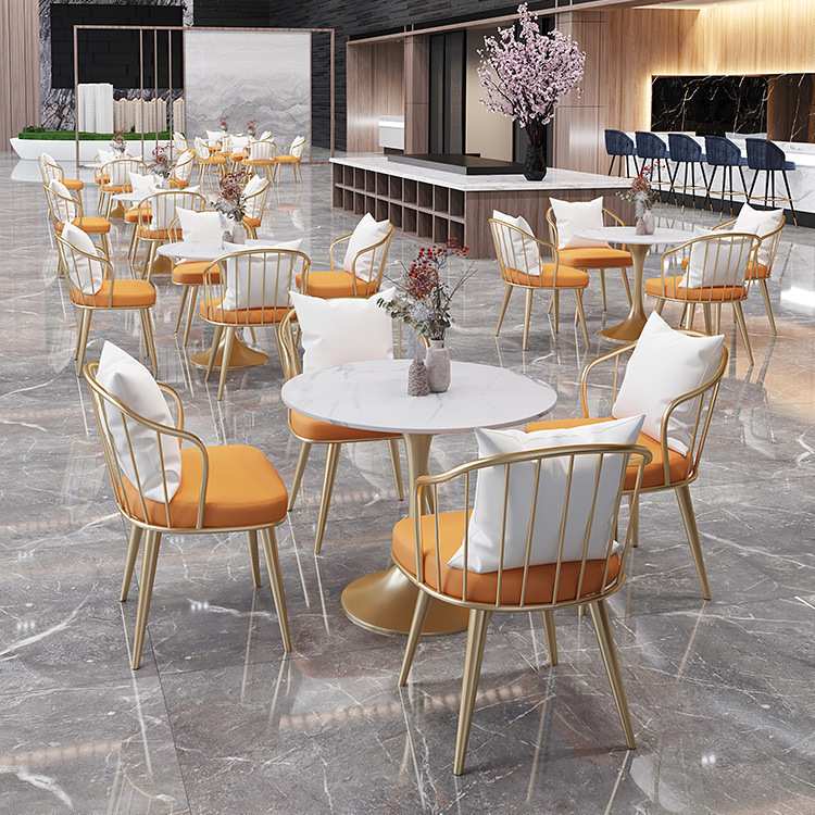 售楼处会客休息区洽谈桌椅组合咖啡厅奶茶店休闲接待小圆桌子椅子