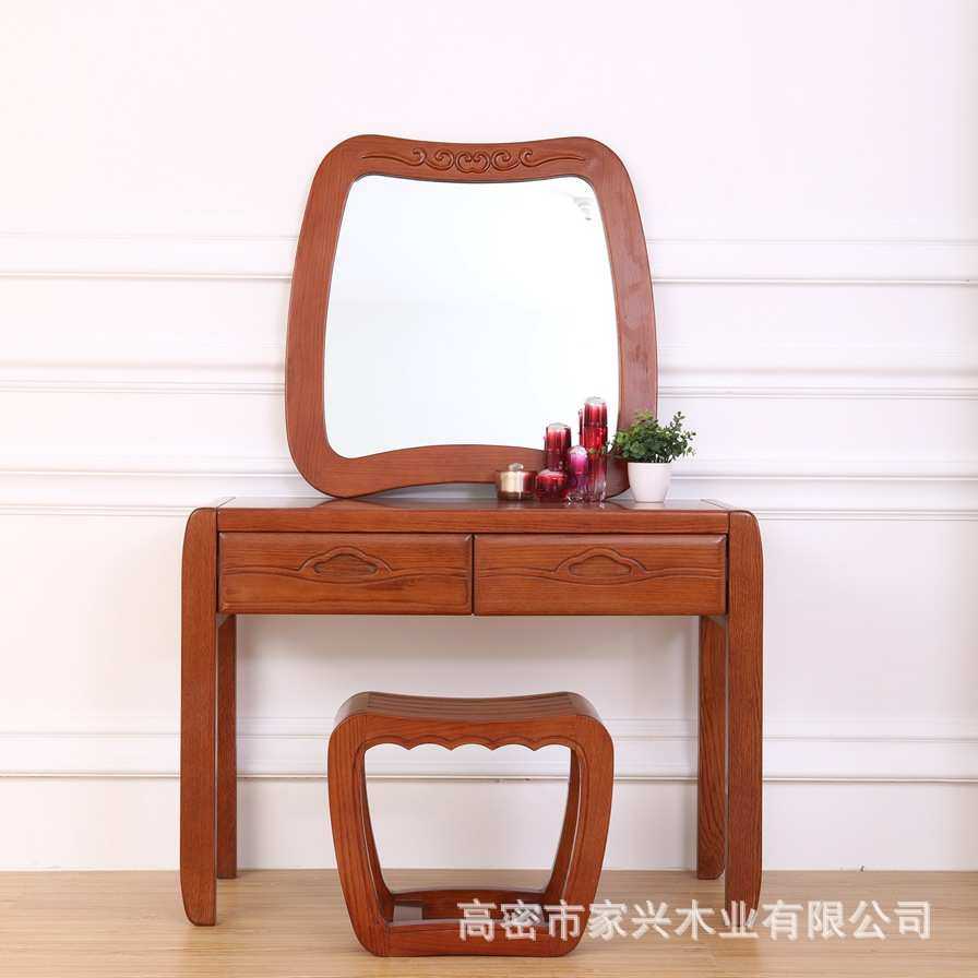 传统中式原木红橡梳妆台家用卧室民宿实木厂家直销一件代发