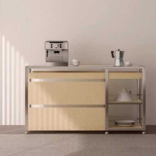 桦木海洋板餐边柜轻奢风铝型材收纳柜客厅卧室带抽屉储物置物柜子