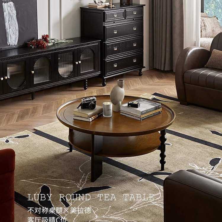 法式复古实木圆茶几客厅家用小户型小茶几美式中古茶桌小桌子边几,农机/农具/农膜,其它农用工具,淘宝优惠券,粉丝福利购,淘宝优惠卷