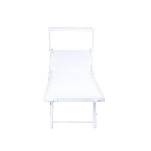 厂家直销户外露天阳台躺椅庭院花园泳池边休闲全铝带遮阳棚折叠椅