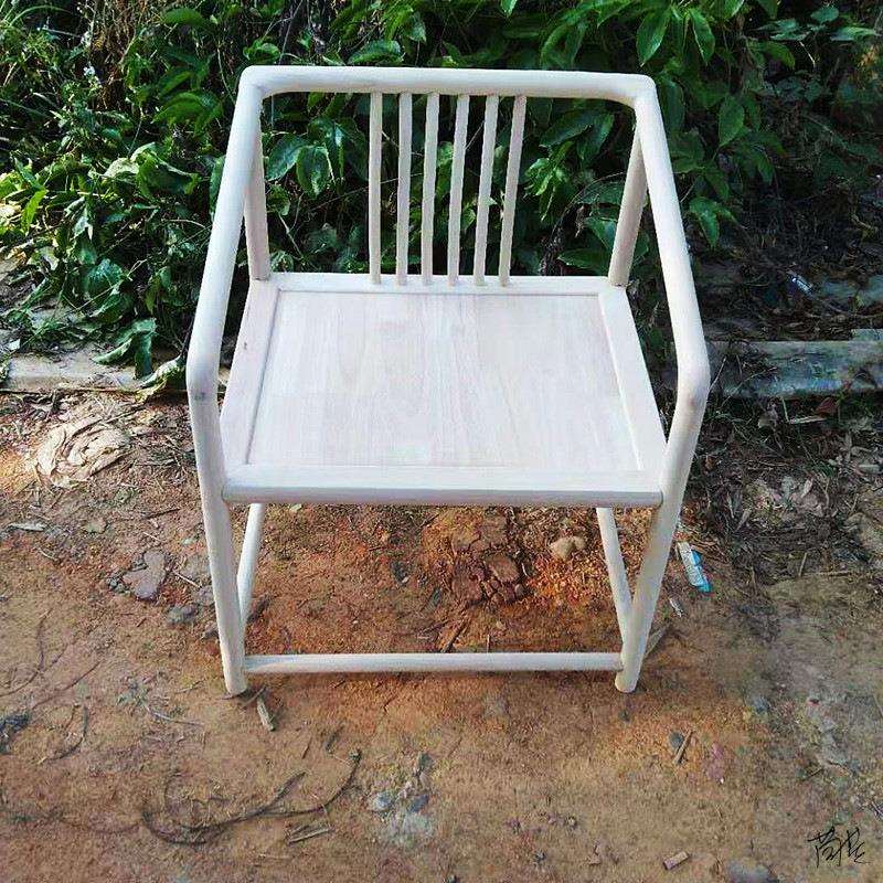 白胚圈椅白胚新中式木胚复古太师椅梳背椅圈椅靠背椅餐椅榆木椅子