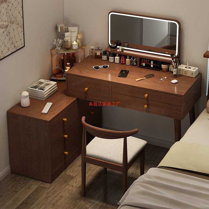 新中式梳妆台卧室现代简约2025新款轻奢小户型网红书桌化妆台一体