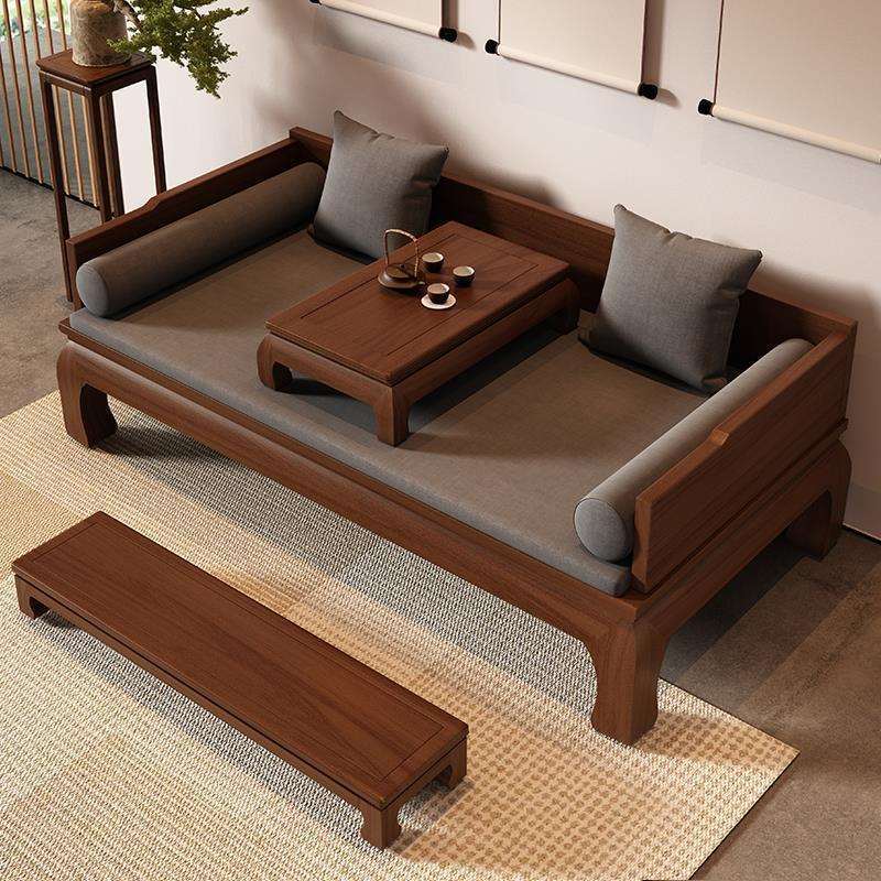 源头工厂价TXP2罗汉床新中式沙发床两用小户型客菠萝格榆木家具书