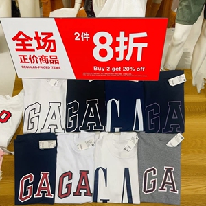 g‍‍­a‍‍p‍‍­男女装镂空logo纯棉短袖t恤休闲宽松情侣半袖