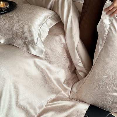 高档轻奢大提花四件套春夏床上用品简约被套床单长绒棉别墅2米床