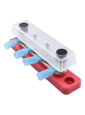 新款4柱M5红色汇线排大电流100A 黑色汇流排配热缩管端子300V电压