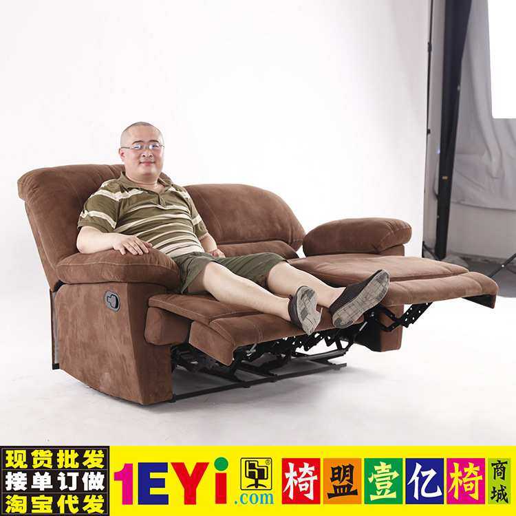 睿客临布艺沙发功能可躺沙发客厅沙发家用沙发棕色布沙发椅盟