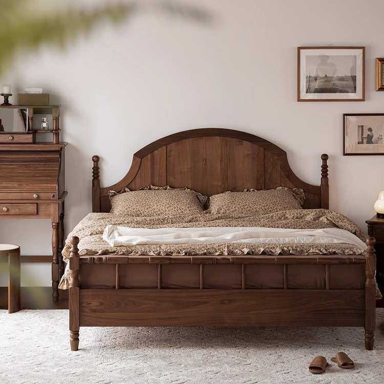 美式复古实木床北美黑胡桃木家用主卧1.8米1.5米双人床原木家具,3C数码配件,USB灯,淘宝优惠券,粉丝福利购,淘宝优惠卷