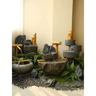 中式假山流水阳台庭院摆件喷泉水池花园布置室内外景观造景装饰