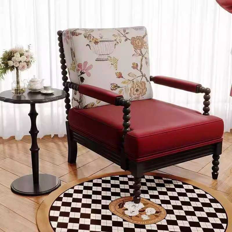 法式复古布艺单人沙发椅美式简约小户型客厅阳台家用单人椅休闲椅,3C数码配件,USB灯,淘宝优惠券,粉丝福利购,淘宝优惠卷