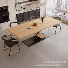 中古风实木餐桌客厅长方形白蜡木办公桌长桌简约设计师工作台书桌
