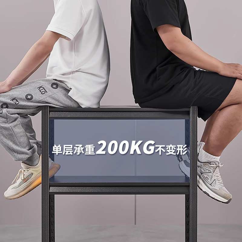 家用置物架钢制货架阳台多层储物架储藏间厨房收纳架快递杂物架子