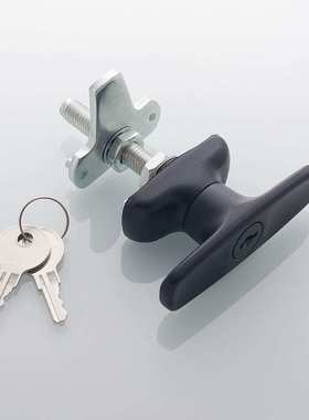 恒珠 MS107-1-1 黑色把手锁 配电箱机柜门锁控制柜锁 厂家直发